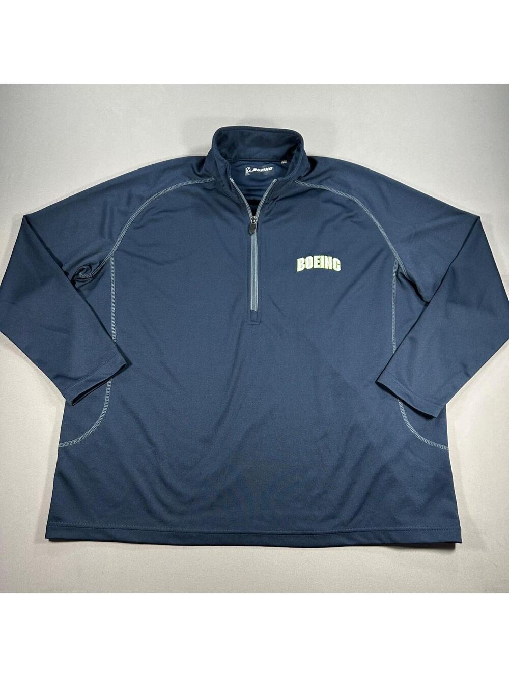 Boeing Womens 2x Blue Quarter Zip Pullover Two Tone Performance Long Sleeve